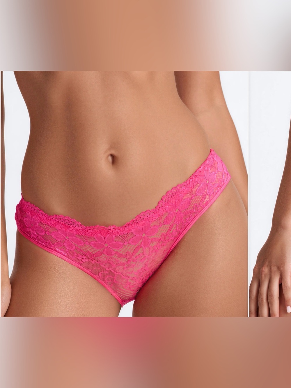 Lace Bikini Panty in Vibrant Pink